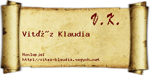 Vitéz Klaudia névjegykártya
